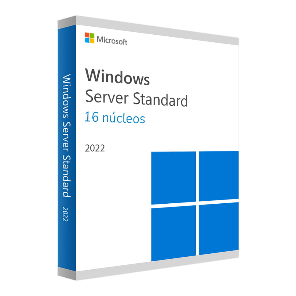 Microsoft Windows Server 2022 Standard 64-bit - 16 Nucleos. Max 2 mquinas virtuales