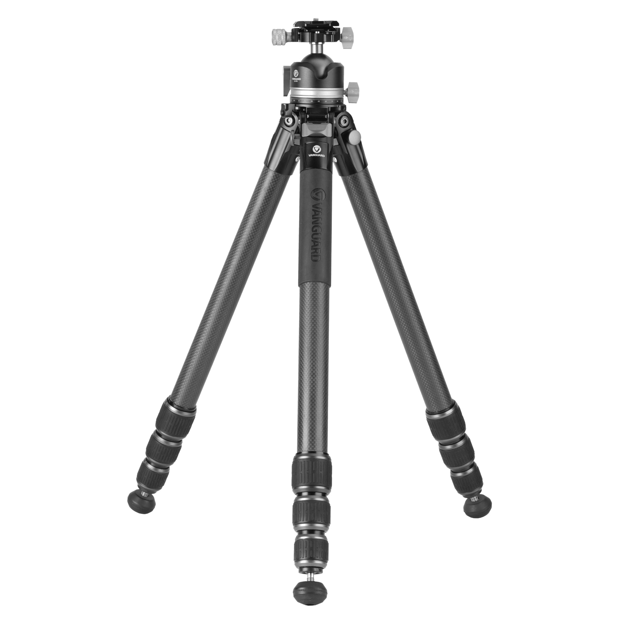 Vanguard Veo 5XT 304CLBS - Tr�pode de viaje de carbono, columna multi �ngulo, r�tula de bola de doble eje