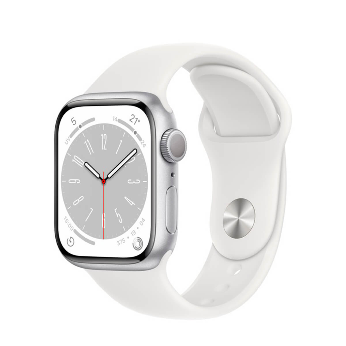 APPLE WATCH SERIES 8 GPS 41MM ALUMINIO PLATA (SILVER) Y CORREA DEPORTIVA BLANCA (WHITE)