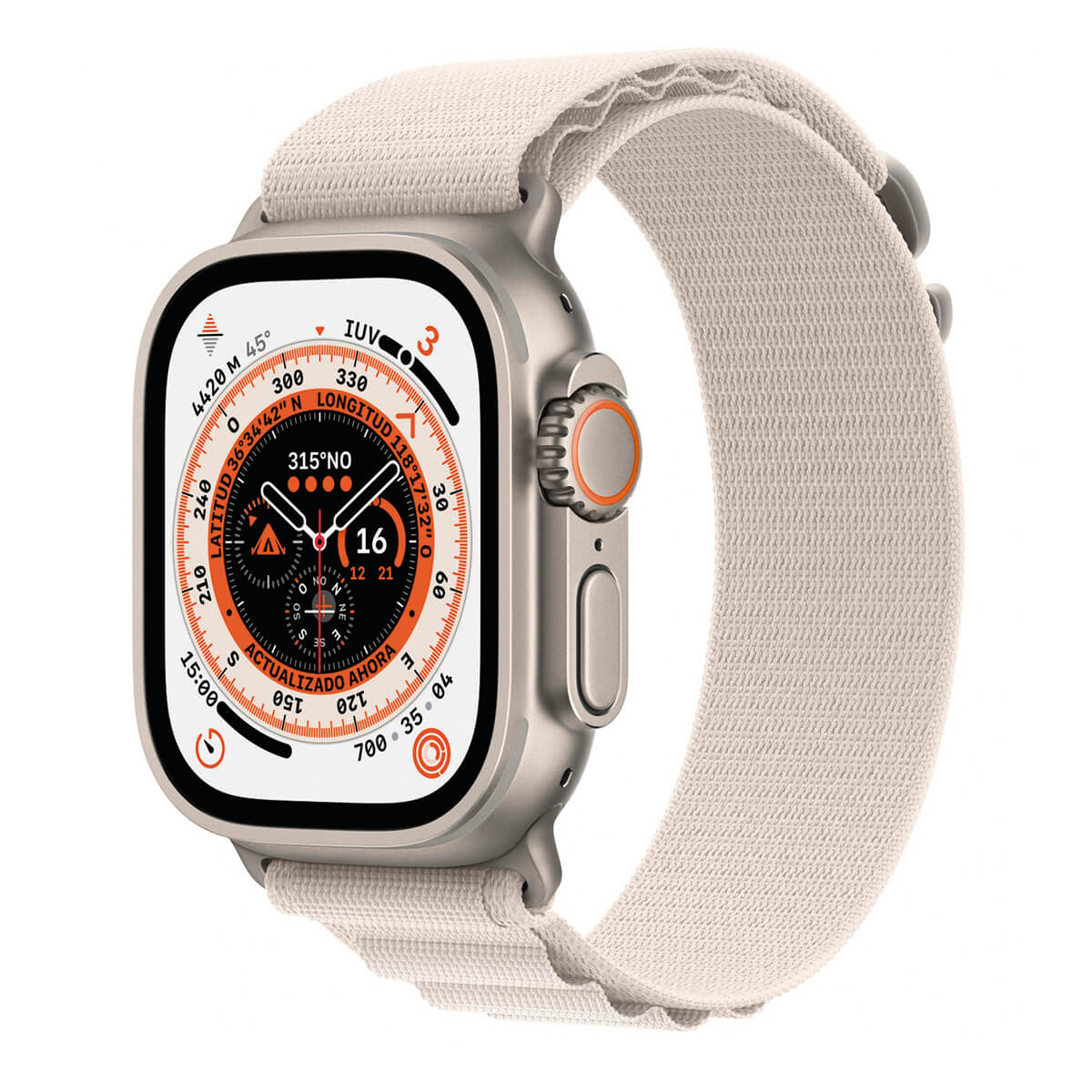 APPLE WATCH ULTRA (GPS + CELLULAR) 49MM TITANIO CON CORREA ALPINE LOOP BLANCA STARLIGHT MQFQ3TY/A - TALLA S