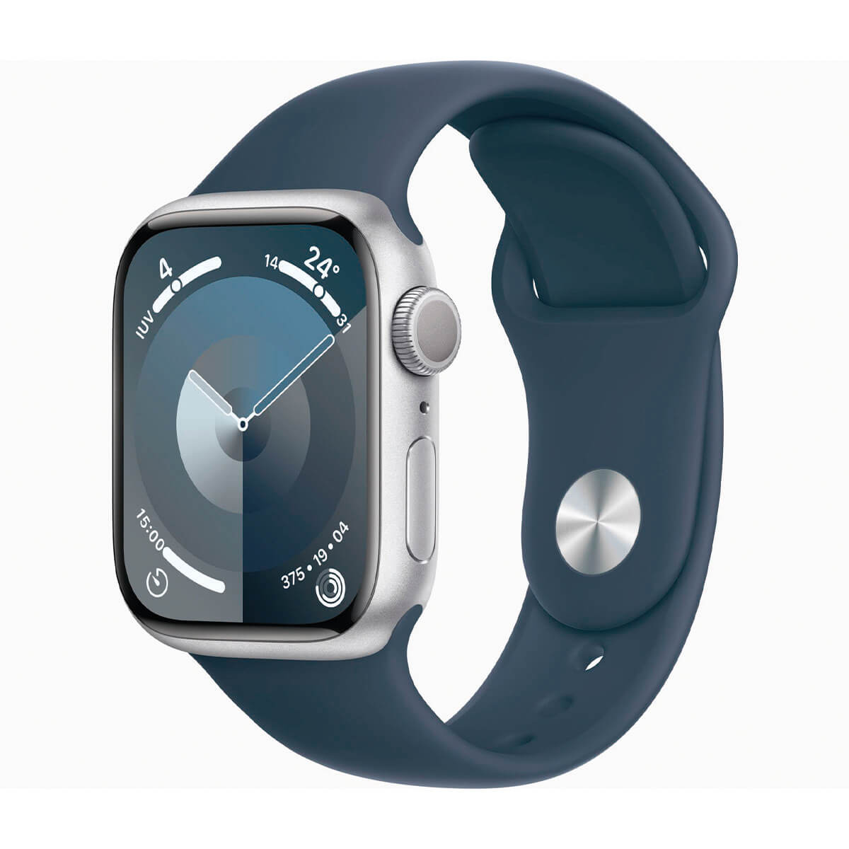 APPLE WATCH SERIES 9 GPS 41MM ALUMINIO PLATA Y CORREA DEPORTIVA AZUL (STORM BLUE) MR903QL/A - TALLA S/M