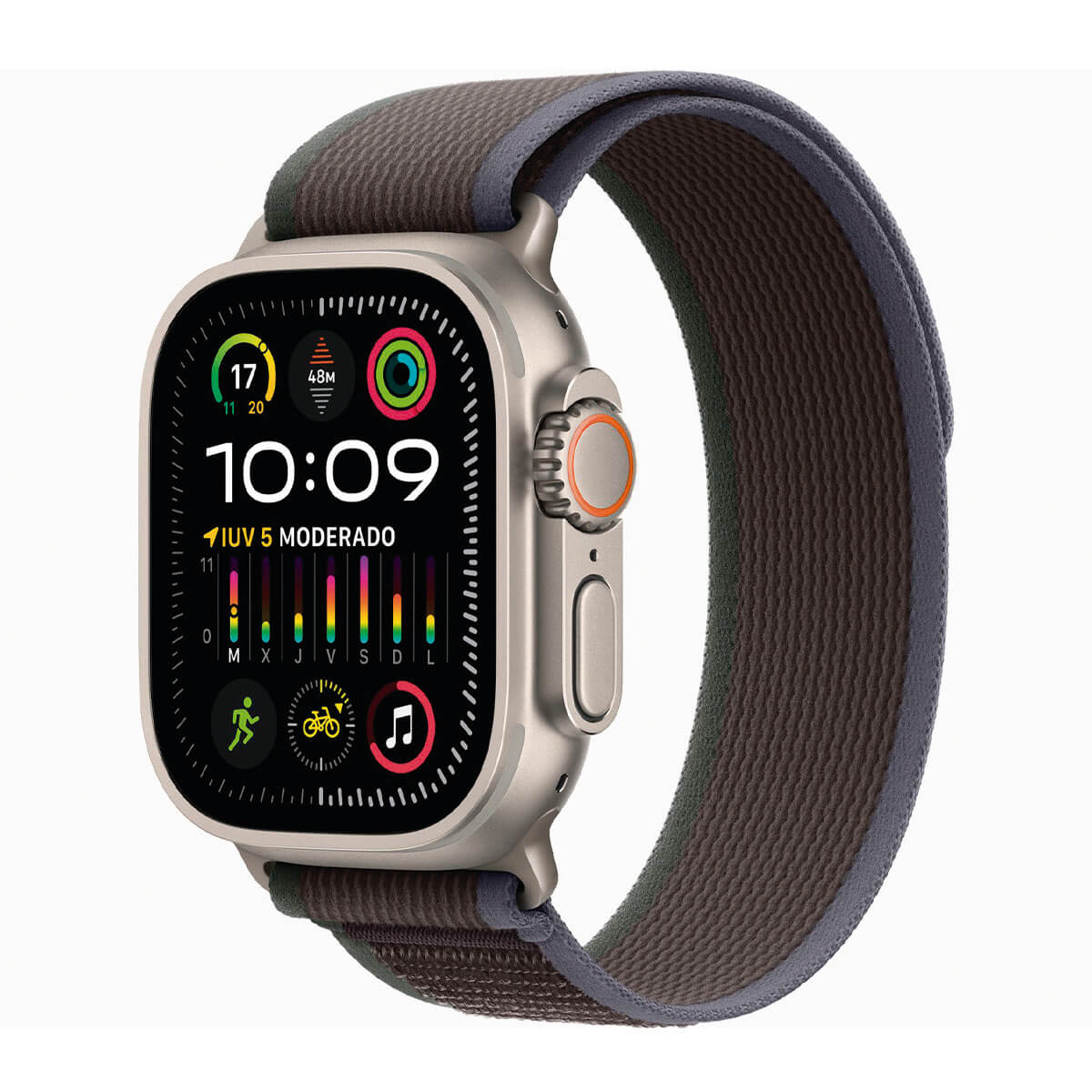 APPLE WATCH ULTRA 2 GPS + CELLULAR 49MM TITANIO CON CORREA TRAIL LOOP AZUL/NEGRA MRF63TY/A - TALLA M/L