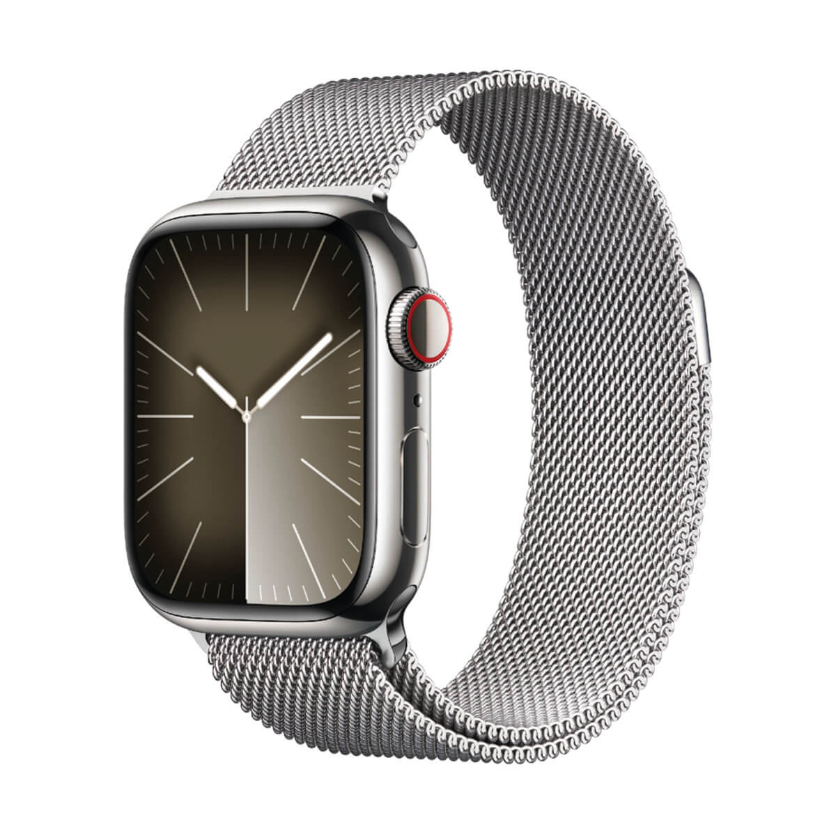 APPLE WATCH SERIES 9 GPS + CELLULAR 45 MM ACERO INOXIDABLE Y PULSERA MILANESE LOOP PLATA (SILVER) MRMQ3