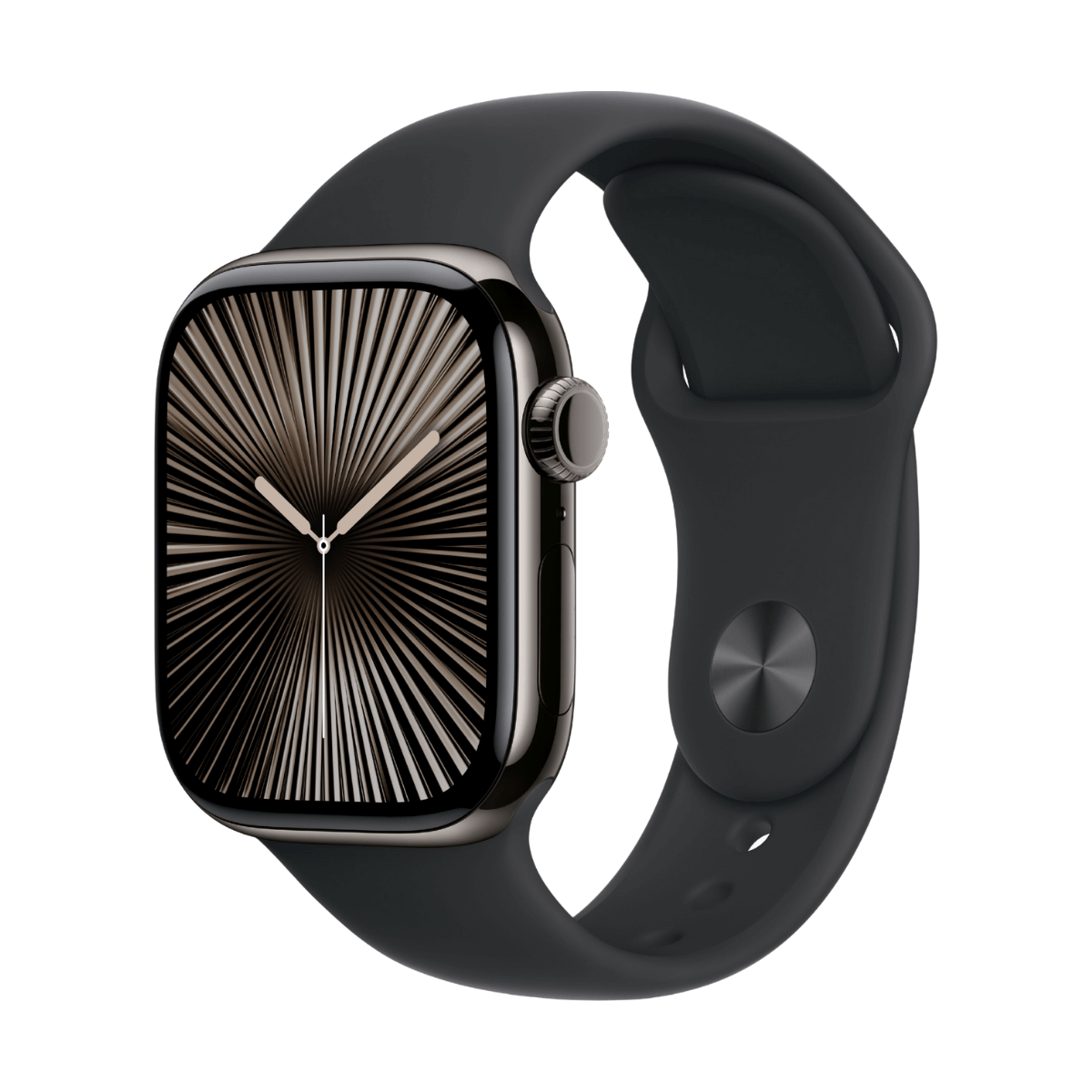 APPLE WATCH SERIES 10 GPS + CELLULAR 42MM TITANIO NEGRO (SLATE) Y CORREA DEPORTIVA NEGRA - TALLA S/M | Wearables