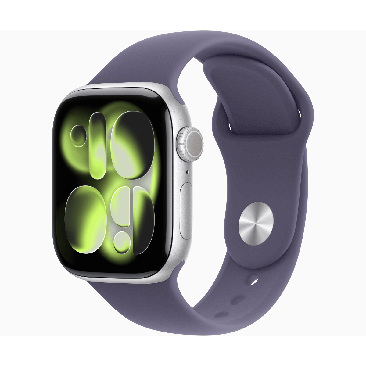 APPLE WATCH SERIES 11 GPS + CELLULAR 46MM ALUMINIO PLATA Y CORREA DEPORTIVA MORADO NIEBLA (PURPLE FOG) - TALLA S/M