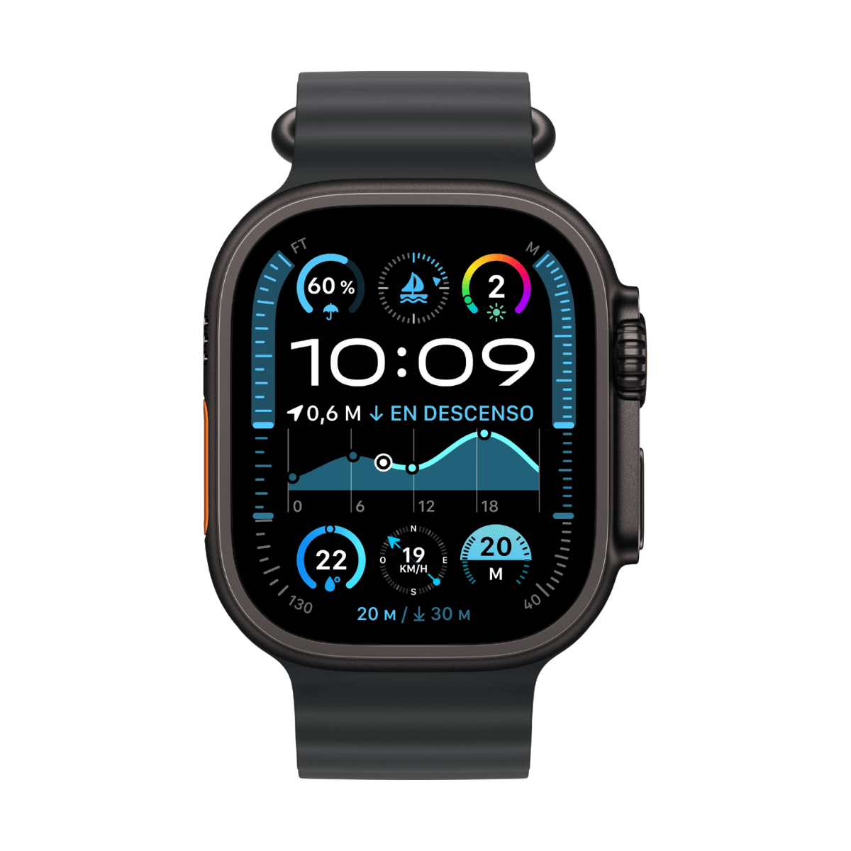 APPLE WATCH ULTRA 2 GPS + CELLULAR 49MM TITANIO NEGRO CON CORREA OCEAN NEGRA (BLACK) | Wearables