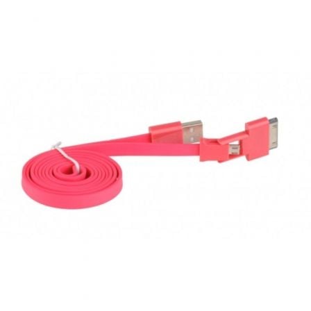 CABLE USB 2.0 3GO C117/ MICROUSB MACHO - APPLE 30 PINES/ 1M/ ROJO | Cables para apple 30 pines