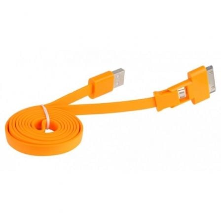 CABLE USB 2.0 3GO C118/ MICROUSB MACHO - APPLE 30 PINES/ 1M/ NARANJA | Cables para apple 30 pines