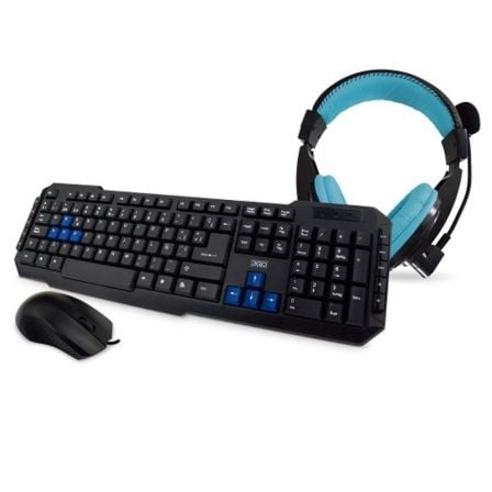 PACK GAMING 3GO COMBODRILEH - TECLADO USB - RATON OPTICO 1000DPI USB - AURICULARES CON MICROFONO