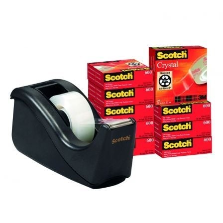 DISPENSADOR DE CINTA ADHESIVA SCOTCH - 3M C60/ 1.9CM X 33M/ 10 UNIDADES DE CINTA