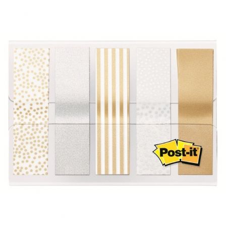 MARCADOR INDEX 3M POST-IT/ 4.5 X 4.5CM/ 20 UNIDADES X 5 ESTAMPADOS METALICOS