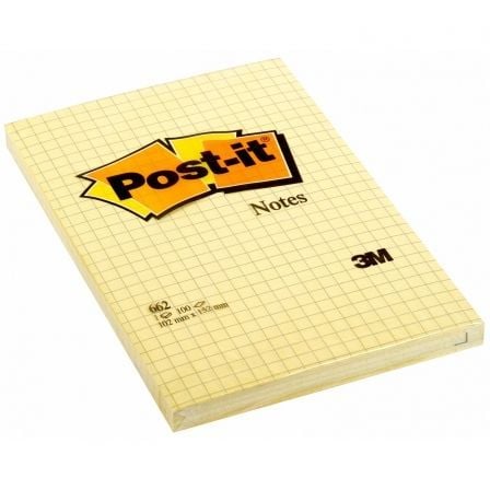 NOTAS ADHESIVAS POST-IT CANARY YELLOW  FORMATO XL 102 X152 MM. 100 HOJAS/ BLOC CON CUADROS POST-IT