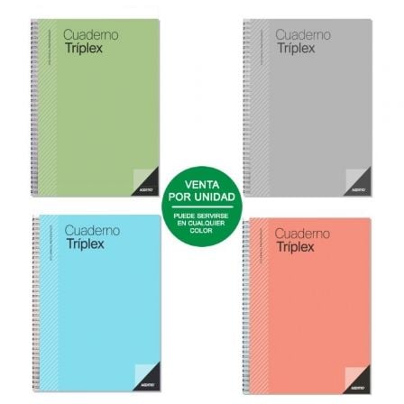 CUADERNO TRIPLEX PROFESORADO ADDITIO P192/ 144 HOJAS/ 22,5 X 31CM/ COLORES SURTIDOS