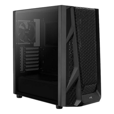 CAJA SEMITORRE AEROCOOL AIRHAWK BLACK - 2*USB 3.0 - AUDIO/MICROFONO HD - ADMITE GPU HASTA 358MM - LATERAL TRANSPARENTE - EATX /