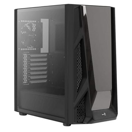 CAJA SEMITORRE AEROCOOL NIGHTHAWK BLACK - 2*USB 3.0 - AUDIO/MICROFONO HD - ADMITE GPU HASTA 358MM - LATERAL TRANSPARENTE - EATX