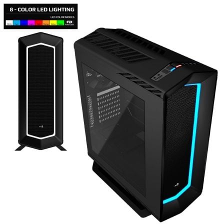 CAJA SEMITORRE AEROCOOL P7-C1 NEGRA - 3X 3.5 / 4X 2.5 - VGA MAX. 375/400MM - 2XUSB 2.0 + 2XUSB3.0 - LED 8 COLORES - ATX / MICRO