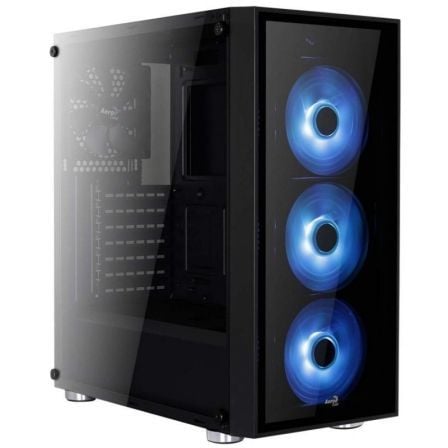 CAJA SEMITORRE AEROCOOL QUARTZBL BLUE - USB 3.0 / 2* USB 2.0 - INCLU. 3 VENTILADORES LED - SOPORTA REFRIGERACION LIQUIDA - ATX/M