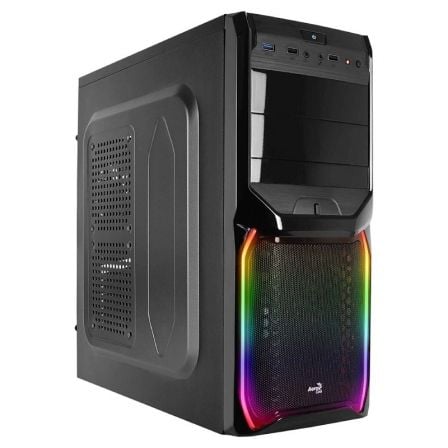 CAJA SEMITORRE AEROCOOL V3XRGB WINDOW NEGRA - ATX - 2*5.25 / 3*3.5 / 1*2.5 - 1*USB 3.0/2*USB 2.0 - LED RGB