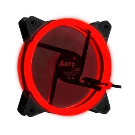 VENTILADOR AEROCOOL REV RED - 12CM - 1200RPM - 15.1DBA - COJINETE HIDRAULICO - LED ROJO