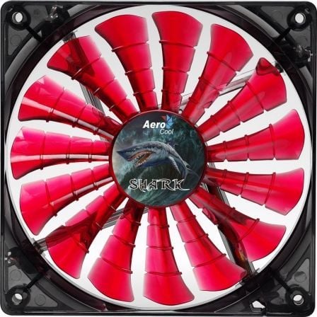 VENTILADOR AEROCOOL SHARKR14 ROJO -  MODO SILENCIOSO/ENCENDIDO - 14CM - 1500/800RPM - 29.6/14.5DBA