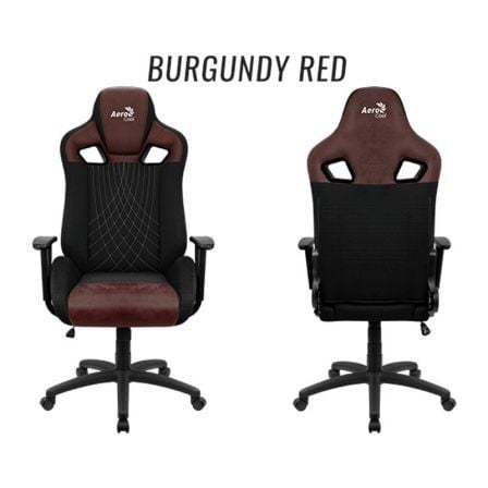 SILLA GAMER AEROCOOL EARL BURGUNDY RED- MARCO DE ACERO - MECANISMO DE MARIPOSA - PISTON GAS CLASE 4 - ESPUMA ALTA DENSIDAD - HAS