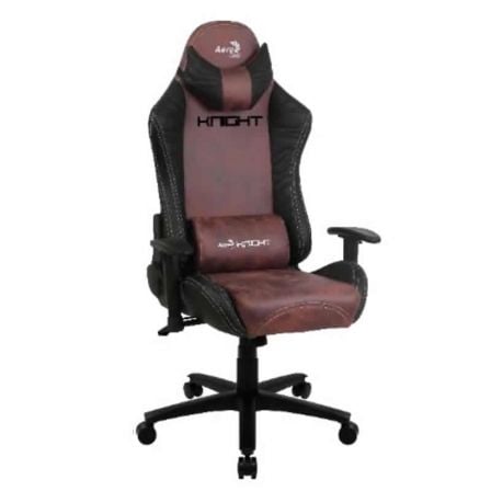 SILLA GAMER AEROCOOL KNIGHT BURGUNDY RED - MARCO DE ACERO - MECANISMO DE MARIPOSA - PISTON GAS CLASE 4 - REPOSABRAZOS AJUSTABLES