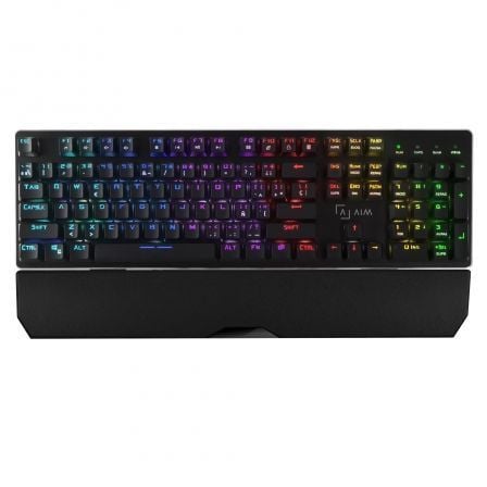 TECLADO MECANICO AIM AIMKB - SWITCHES OUTEMU BLUE - ILUMINACION FULL RGB - REPOSAMUNECAS - SOFTWARE DE CONTROL