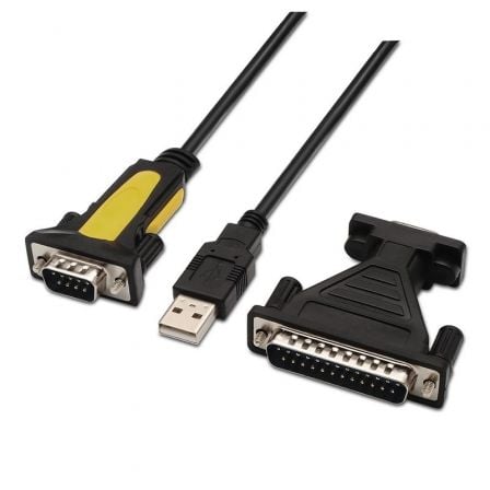 CABLE CONVERSOR SERIE AISENS A104-0039/ USB MACHO - RS232 MACHO/ 1.8M/ NEGRO | Cables para impresoras