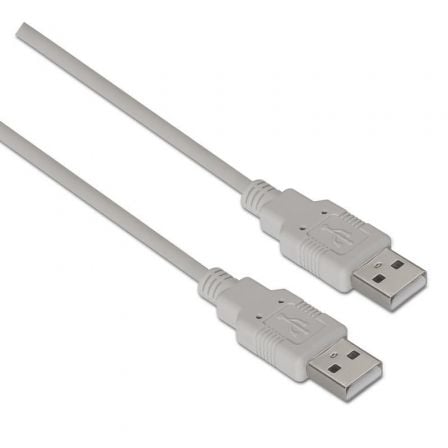 CABLE USB 2.0  AISENS A101-0021/ USB MACHO - USB MACHO/ 1M/ BEIGE | Cable usb