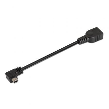 CABLE USB 2.0 AISENS A101-0034/ MINIUSB MACHO - USB HEMBRA/ 15CM/ NEGRO