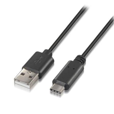 CABLE USB 2.0 TIPO-C AISENS A107-0050/ USB TIPO-C MACHO - USB MACHO/ 0.5M/ NEGRO |