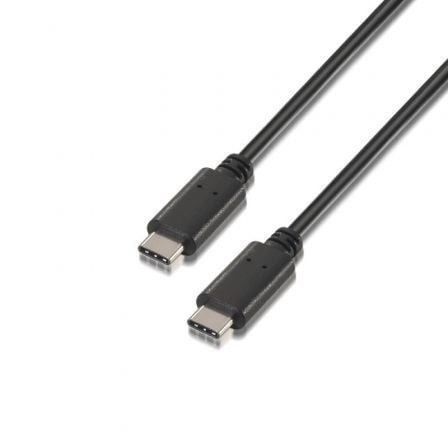 CABLE USB 2.0 TIPO-C AISENS A107-0055/ USB TIPO-C MACHO - USB TIPO-C MACHO/ 0.5M/ NEGRO | Cable usb