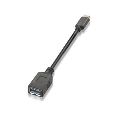 CABLE USB 3.1 TIPO-C AISENS A107-0062/ USB TIPO-C MACHO - USB HEMBRA/ HASTA 27W/ 625MBPS/ 15CM/ NEGRO