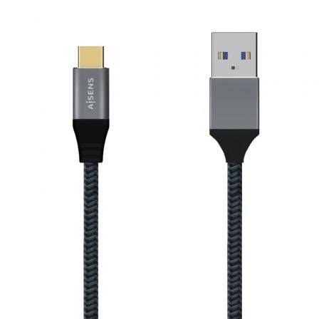 CABLE USB 3.1 TIPO-C AISENS A107-0630/ USB TIPO-C MACHO - USB MACHO/ HASTA 27W/ 1250MBPS/ 50CM/ GRIS