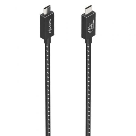 CABLE USB 4.0 TIPO-C AISENS A156-0867/ USB TIPO-C MACHO - USB TIPO-C MACHO/ HASTA 240W/ 1M/ GRIS