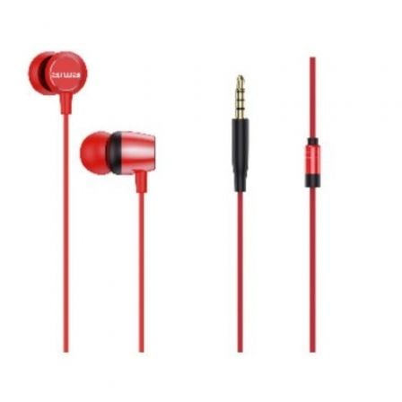 AURICULARES INTRAUDITIVOS AIWA ESTM-20RD/ CON MICROFONO/ JACK 3.5/ ROJOS