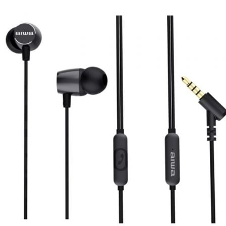 AURICULARES INTRAUDITIVOS AIWA ESTM-30BK/ CON MICROFONO/ JACK 3.5/ NEGROS