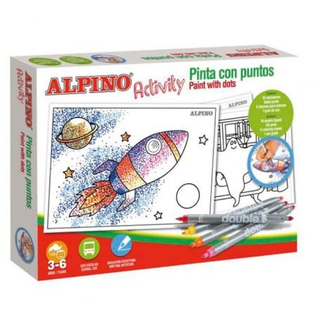 PACK ALPINO ACTIVITY AC000002 10 ROTULADORES DOBLE PUNTA + 6 LAMINAS PARA COLOREAR