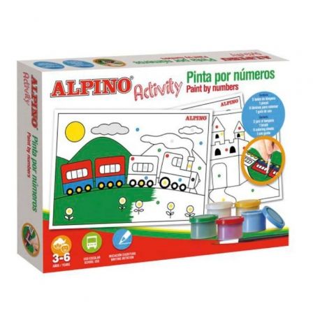 ESTUCHE DE 5 TEMPERAS ALPINO ACTIVITY/ 6 LAMINAS PARA COLOREAR | Manualidades