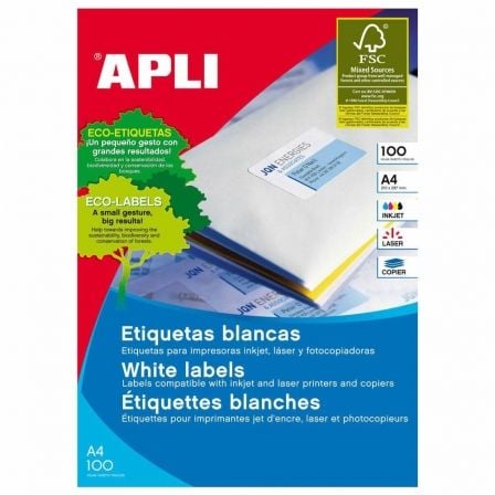 ETIQUETAS ADHESIVAS APLI 01285/ 48.5 X 25.4MM/ 100 HOJAS