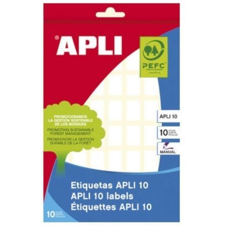 ETIQUETAS ADHESIVAS APLI 01640/ 19 X 27MM/ 10 HOJAS