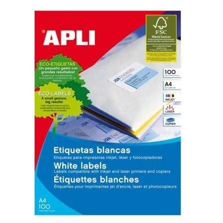 ETIQUETAS ADHESIVAS APLI 02420/ 99.1 X 67.7MM/ 100 HOJAS