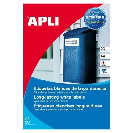 ETIQUETAS ADHESIVAS APLI 15087/ 99.1 X 67.7MM/ 20 HOJAS