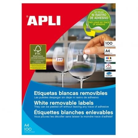 ETIQUETAS ADHESIVAS APLI 3055/ 52.5 X 21.2MM/ 100 HOJAS