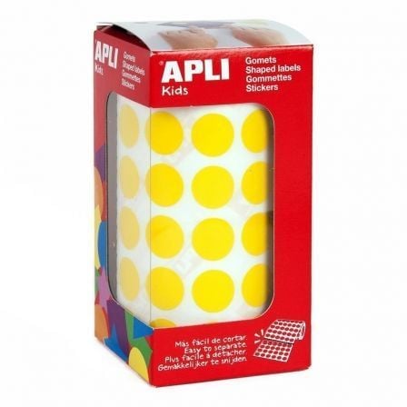 ETIQUETAS ADHESIVAS EN ROLLO APLI 04855/ O15MM/ 2832 UDS/ AMARILLO