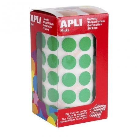 ETIQUETAS ADHESIVAS EN ROLLO APLI 04858/ O15MM/ 2832 UDS/ VERDE