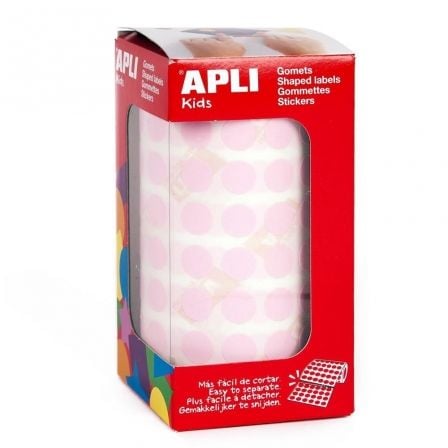 ETIQUETAS ADHESIVAS EN ROLLO APLI 11484/ O15MM/ 2832 UDS/ ROSA