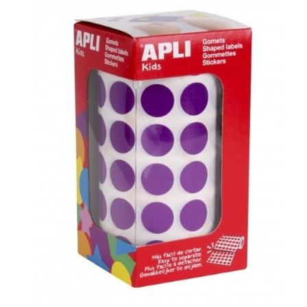 ETIQUETAS ADHESIVAS EN ROLLO APLI 11485/ O15MM/ 2832 UDS/ LILA