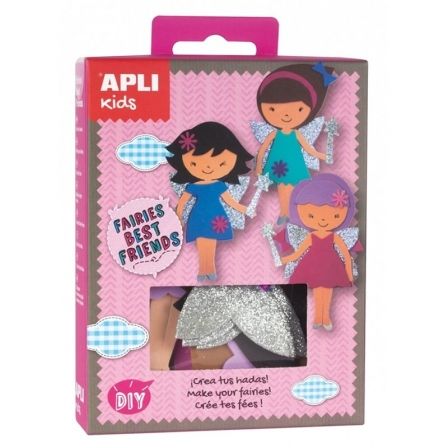 MINI KIT MANUALIDADES APLI KIDS HADAS BEST FRIENDS - INCLUYE TODO EL MATERIAL PARA CREAR LAS FIGURAS DEL PACK - GOMA EVA PRECORT