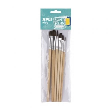 PINCELES DE MADERA APLI KIDS PAINT FUN 17463/ 6 UNIDADES | Ceras, lpices y rotuladores